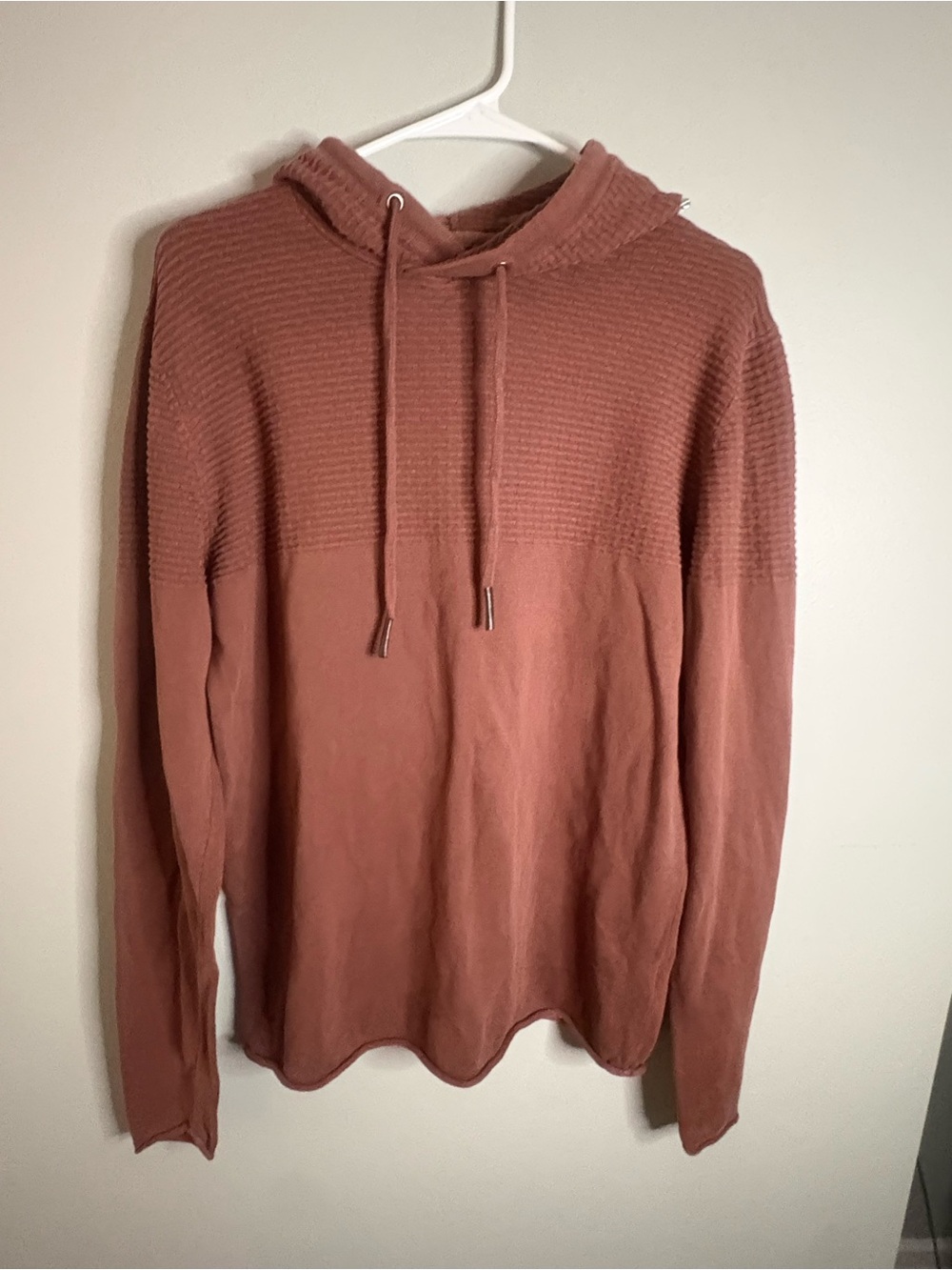 Men's BUCKLE  Hooded Knit Pullover Sweater - Dusty rust medium